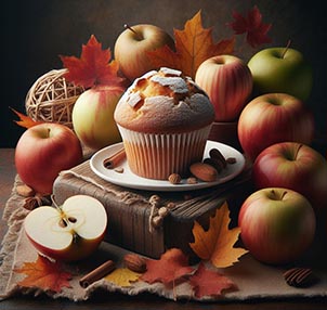 Manzanas y muffins de manzana